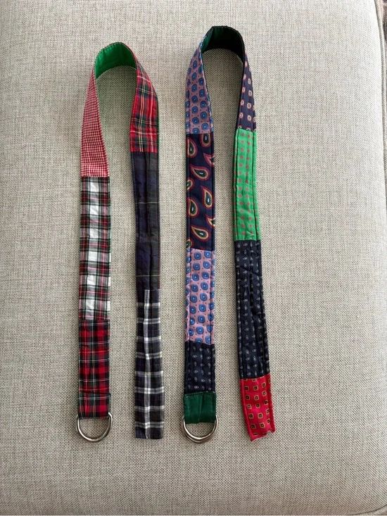Vintage Patchwork D-Ring Belts – Mostly Monograms Bethesda MD – Set of 2