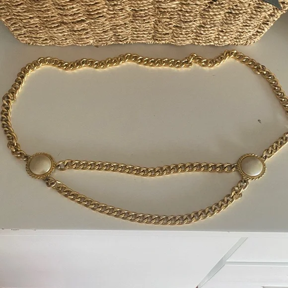 Gold Chain Pearl Vintage Belt