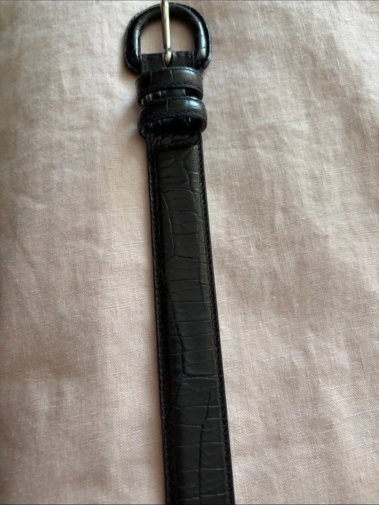 Talbots black leather 38” belt.