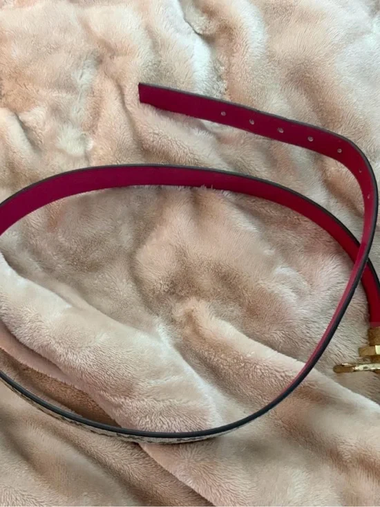 Women's Slim monogram and pink MK Belt with Gold Buckle