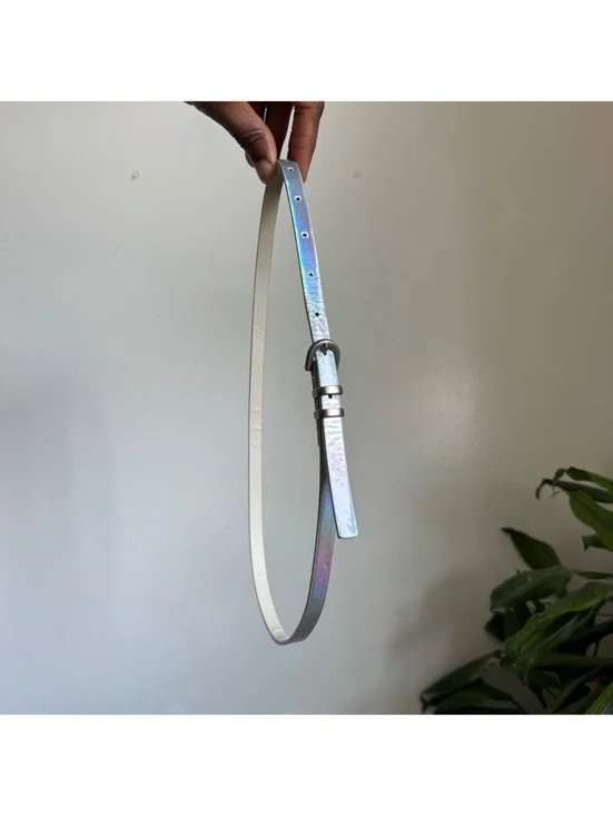Y2K Iridescent Holographic cybercore Skinny Belt Fits like S/M