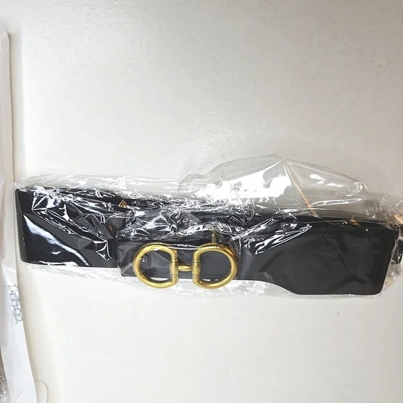 Set Of 2 Black And Brown Belt with Gold Buckle