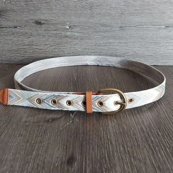 J Crew Chevron Pattern Belt Medium EUC