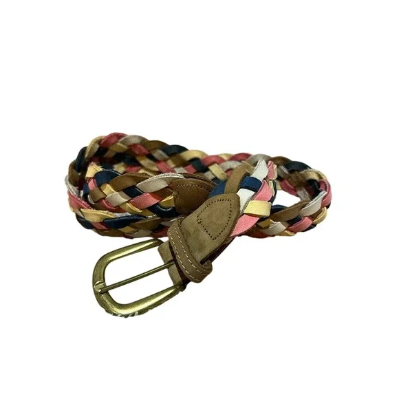 Made in USA Vintage The Limited Multi-Color Braided Leather Belt Size‎ Large