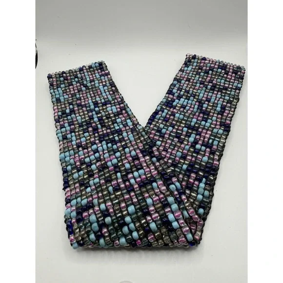 Vintage Glass‎ Seed Bead Stretch Belt Multicolor Boho southwest One Size
