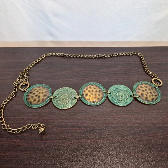 Chicos Womens ‎ Chain Medallion Belt Boho Western Cowgirl Festival Southwestern