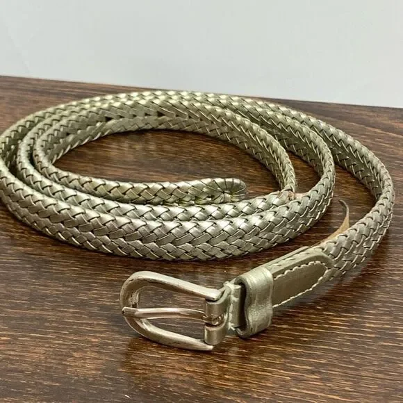 Coldwater Creek Women's Metallic Bonded Braided Belt Gold Size XL