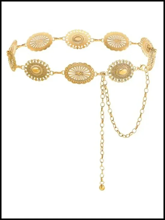 Metal Waist Chain Belt with Lobster Clasp - Western Cowgirl Style
