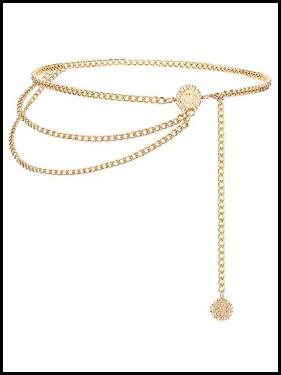 Multilayer Chain Belt for Women Pirate Waist Chain Belt Fashion Accessories
