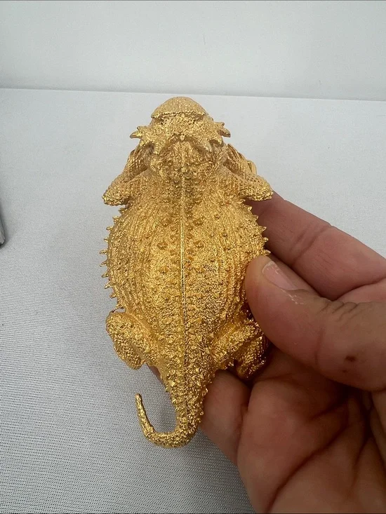California Coastal Horned Lizard Gold Plated Belt Buckle