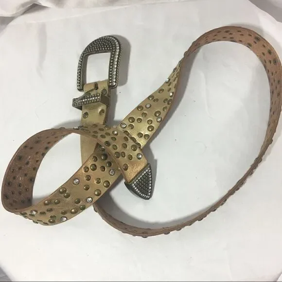 Vintage Arizona gold leather embellished belt