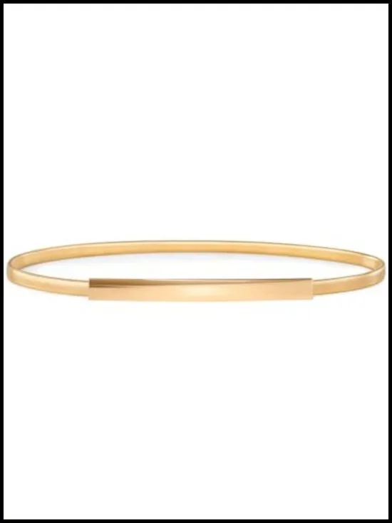 Women's Elastic Chain Belt with Gold-Tone Buckle - Skinny Stretch Waist Belt