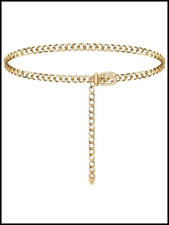 Metal Chain Belt Adjustable Waist Chain for Dresses Jeans Punk Y2K