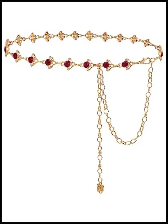 Rhinestone Crystal Chain Waist Belt for Dresses Gift