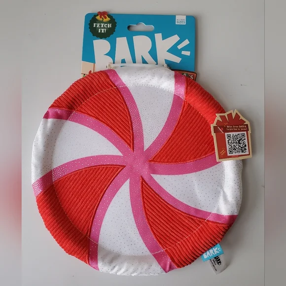 BARK | Santa's Workchomp Holiday Puppermint Fetch Frisbee Crinkle Dog Toy NWT