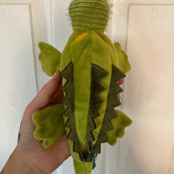 BARK Alligator Crocodile Plush Dog Toy Squeaky Crinkle Green New No Tags