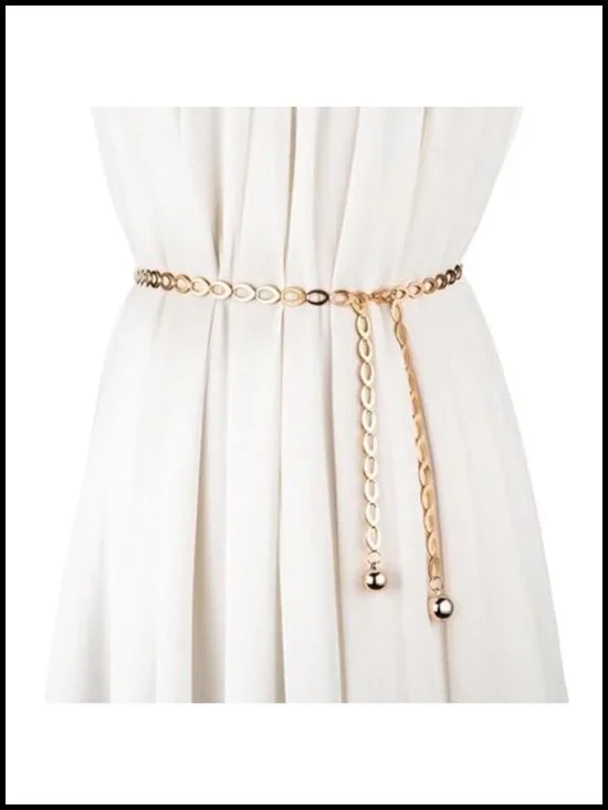 Designer Gold Chain Waist Belt Adjustable Up to 45