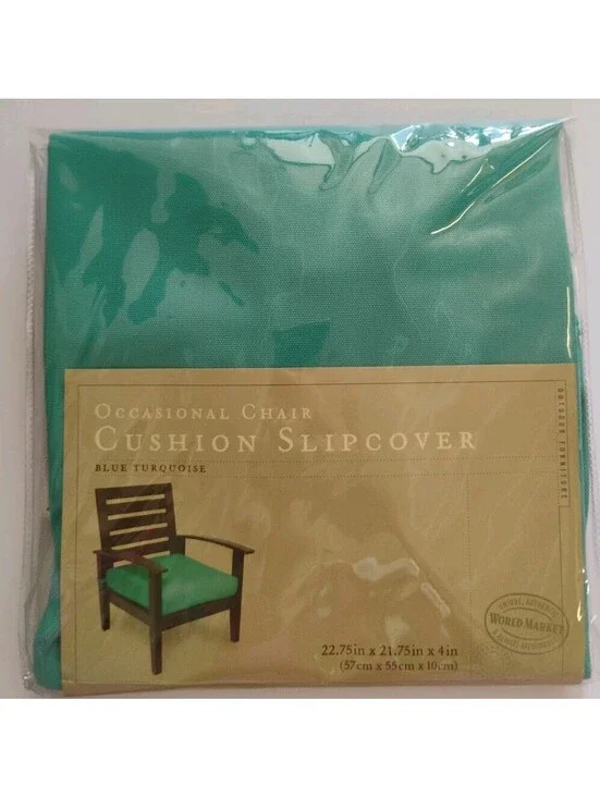 NEW World Market Turquoise Chair Cushion Slipcover Laguna Catalina Valencia