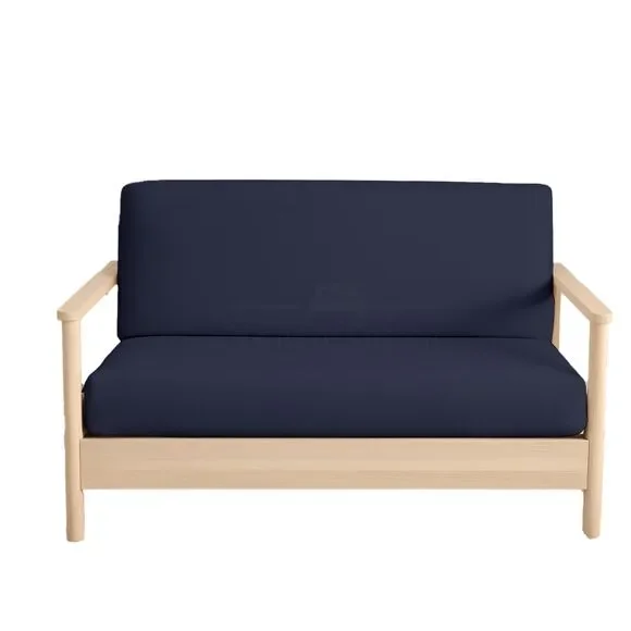 Twin Size Armless Futon Cover, 100% Cotton Sleeper Sofa Cover (Navy Blue)