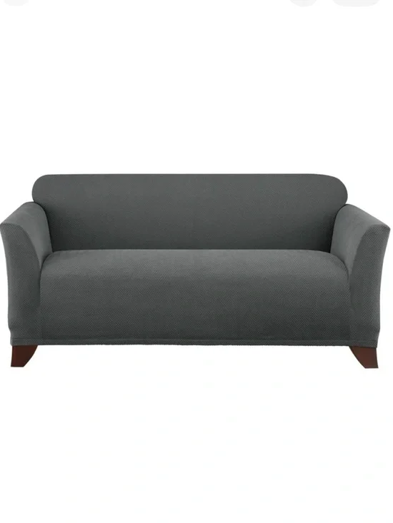 Sure Fit Modern Chevron Loveseat 1 Piece Gray Slipcover~NEW!