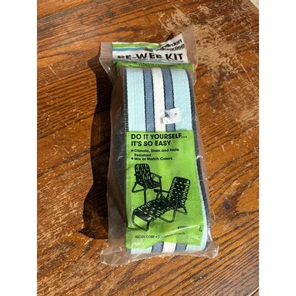 Arden Paradise Re-web Kit For Lawn Chairs Blue And White Stripe