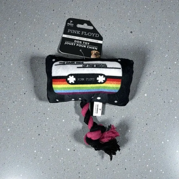 Pink Floyd Dark Side Of The Moon Cassette Squeaky Dog Toy‎ (5 in wide) NEW