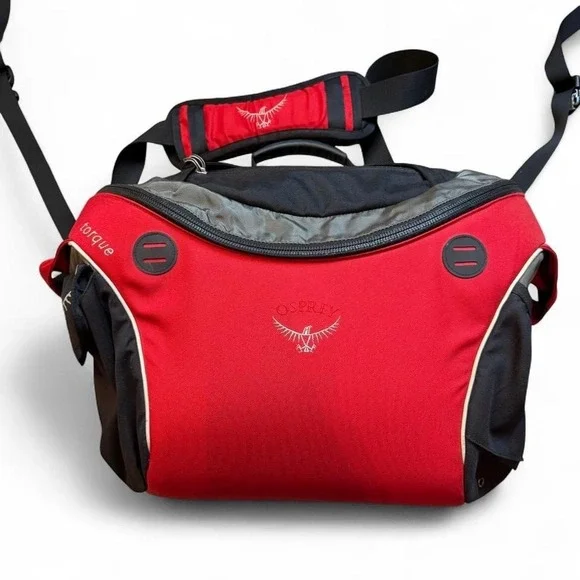 OSPREY Torque Red Black Zip Crossbody Messenger Laptop Shoulder BAG