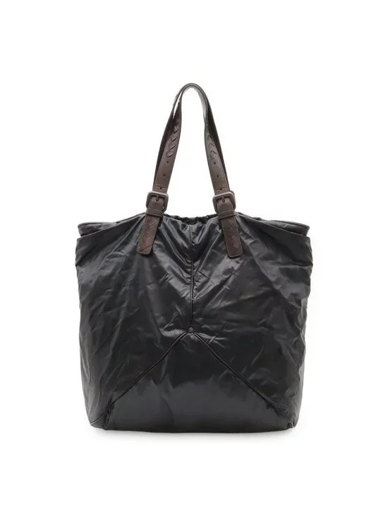 Bottega Veneta Spinner Car Tote Shoulder Bag Nylon Black Dark Brown