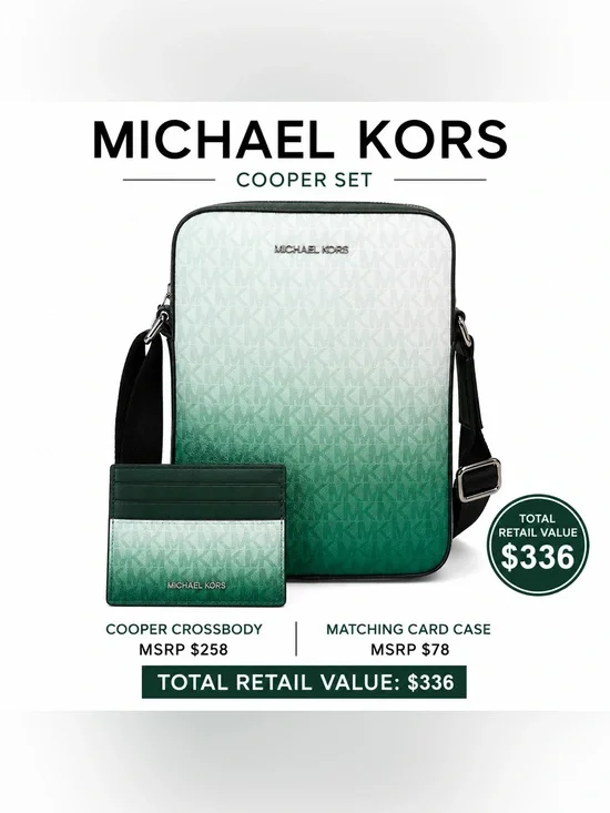 NWT Michael Kors Cooper Ombre Crossbody & Card Case Set