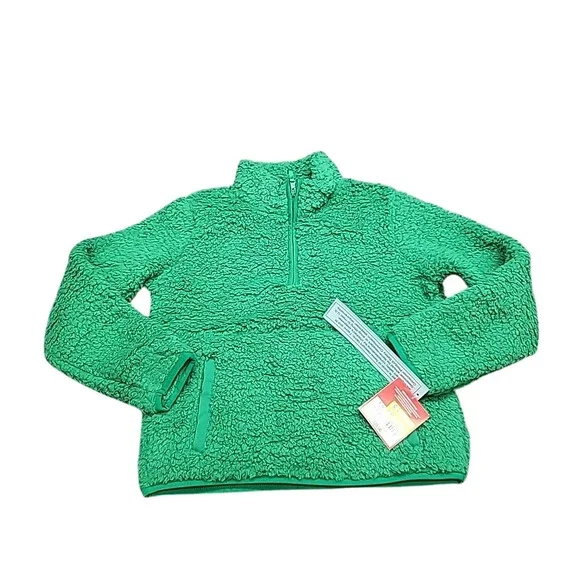 Kids Boys Girls Sherpa Pajama Pullover Small Size 6/7 Green Long Sleeves Top