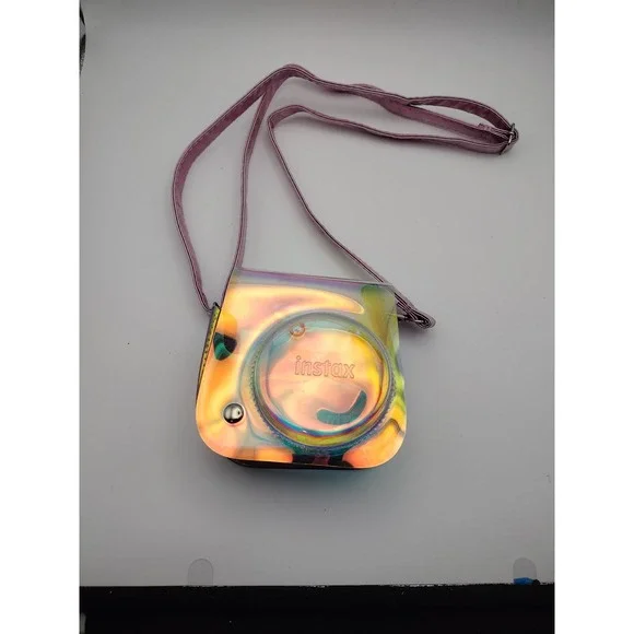 Fujifilm Instax Mini 11 Case Holographic Iridescent Pink Crossbody Camera Bag