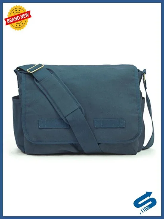 Vintage Messenger Bag - Heavyweight Cotton Canvas Shoulder Bag