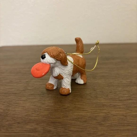 Vtg 80's Muppets Sesame Street Barkley Dog Frisbee 2 inch‎ Ornament By Applause