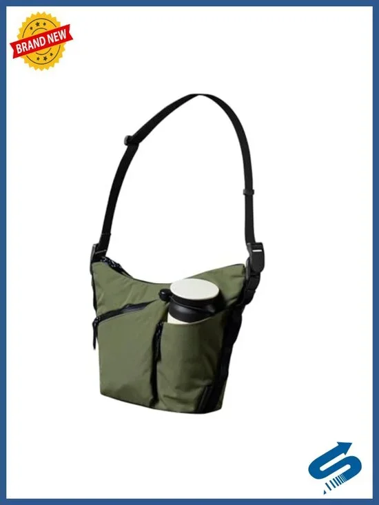 Compact 2L EDC Sling Bag with Key Tether, Expandable Bottle Pocket, YKK