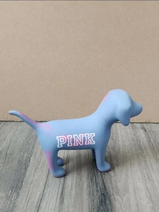 PINK Victoria's Secret Blue and Dog Figurine Display