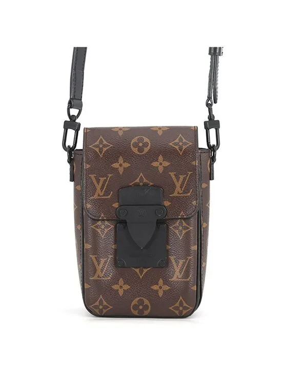 Louis Vuitton Shoulder Bag Monogram Macassar S Lock Vertical Wearable Wallet
