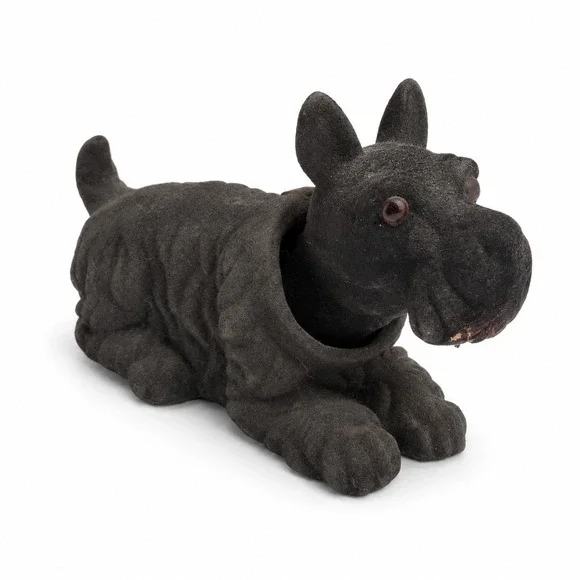 Vintage‎ Japan Black Flocked Scottie Dog Bobblehead Nodder Terrier Figurine 6