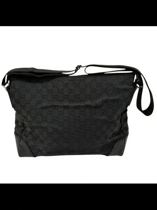Gucci Black Monogram Shoulder Messenger Bag