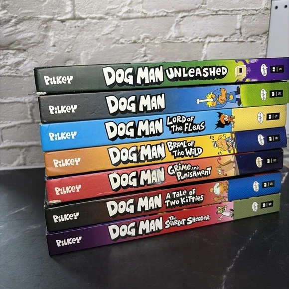 Dog Man Bundle - 7 Books - Dav Pilkey -Very Good Condition - Lots Of Fun Reading