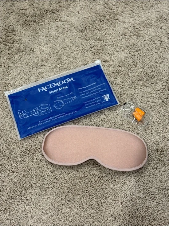 Pink Sleep Mask - Lightweight Contoured Eye Mask