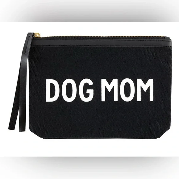 Black 'Dog Mom' Pouch