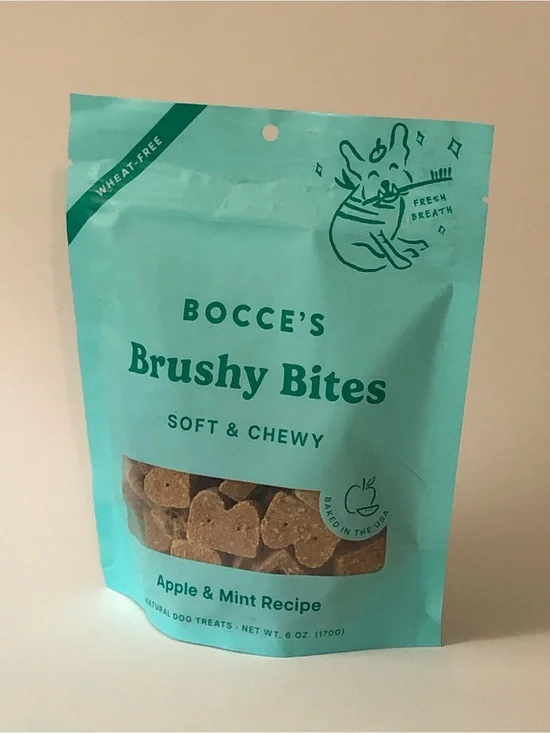 Brushy Bites Soft & Chewy Apple & Mint Natural Dog Treats -