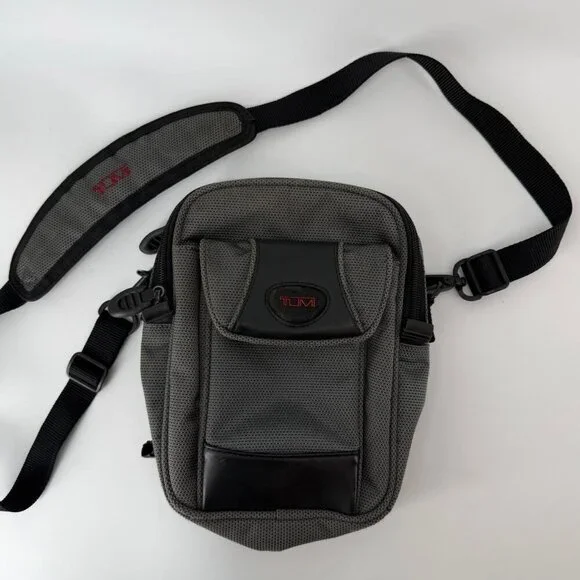 TUMI Leather & Canvas Unisex Shoulder Bag