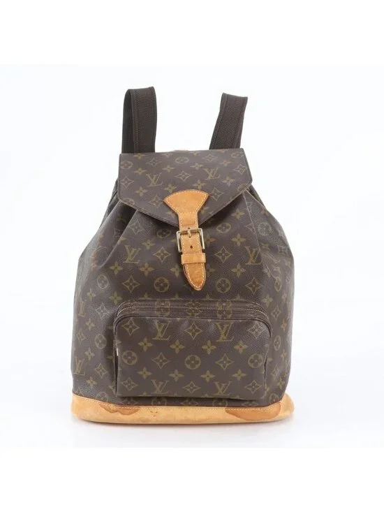Louis Vuitton Monogram Montsouris GM Leather Backpack Shoulder Bag