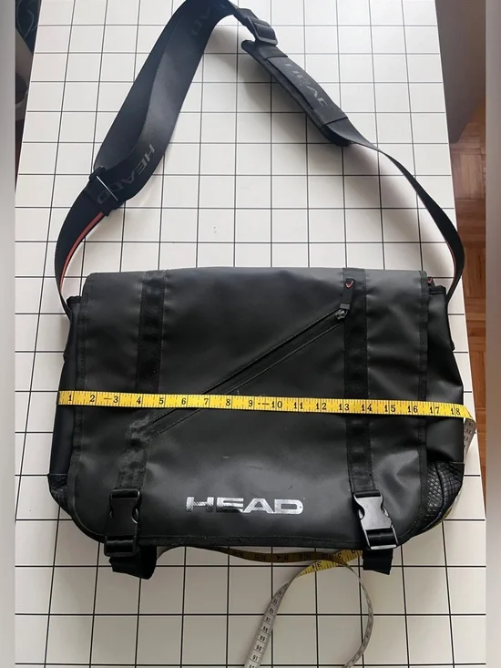 HEAD Black Men's Messenger Bag with Orange Trim Strap NWOT