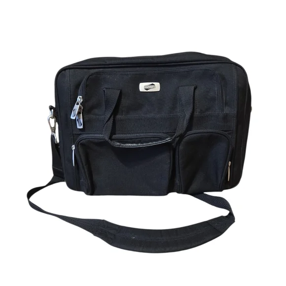 American‎ Tourister black laptop briefcase or messenger bag GUC Travel Work