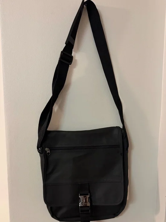 Saint Laurent Black Men’s Messenger Bag with Adjustable Strap