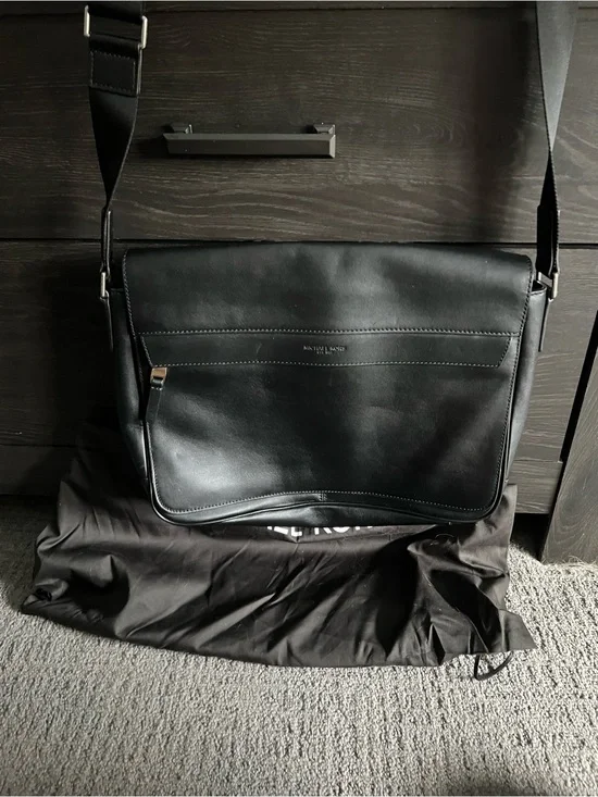 Michael Kors Black Leather Messenger Crossbody