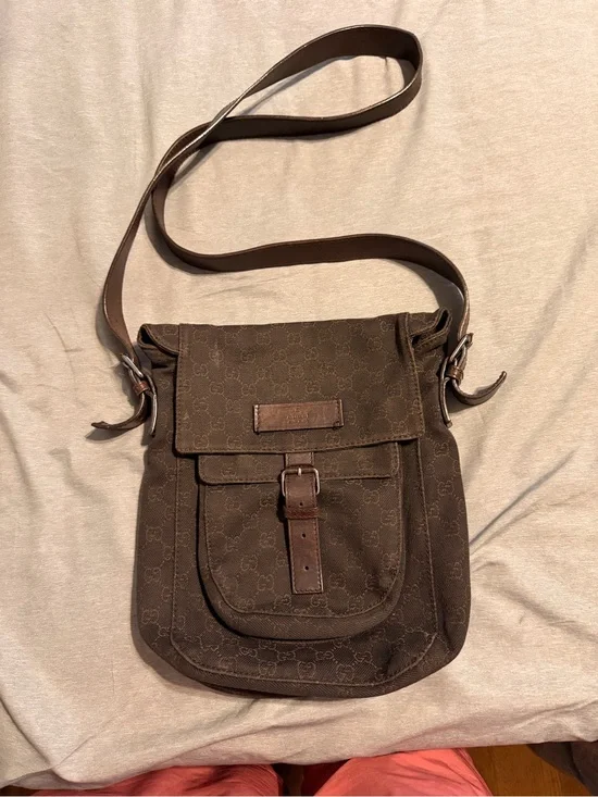 Gucci Dark Brown Monogram Messenger Bag