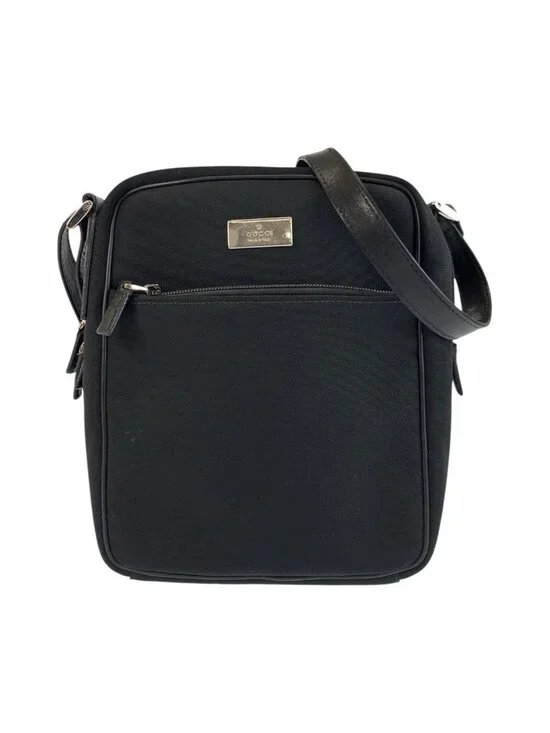 Gucci Black Silver Nylon Shoulder Bag Pochette
